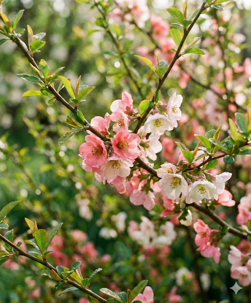 Японская айва в цвету